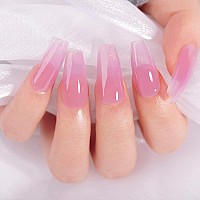 Krisnice Jelly Gel Glitter Jelly Pearl Pink Gel Nail Polish Shimmer Pearl Mermaid Natural Translucent Soak Off Gel Polish Uv Lig