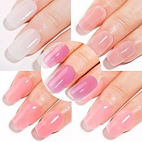 Krisnice Jelly Gel Glitter Jelly Pearl Pink Gel Nail Polish Shimmer Pearl Mermaid Natural Translucent Soak Off Gel Polish Uv Lig