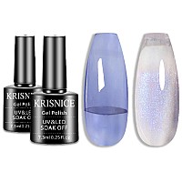 Krisnice Gel Nail Polish Colors Jelly Gel Polish Set Blue Gel Polish Nail For Summer Nail Art Gifts For Women Glitter Jelly Blue