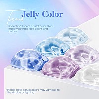 Krisnice Gel Nail Polish Colors Jelly Gel Polish Set Blue Gel Polish Nail For Summer Nail Art Gifts For Women Glitter Jelly Blue