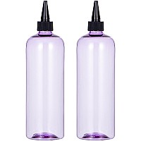 Driew Applicator Bottles For Hair 169Oz Clear Purple Hair Squeeze Bottle For Liquids Twiston Top Tip Cap Color Applicator Bot