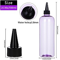 Driew Applicator Bottles For Hair 169Oz Clear Purple Hair Squeeze Bottle For Liquids Twiston Top Tip Cap Color Applicator Bot