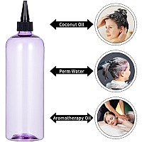 Driew Applicator Bottles For Hair 169Oz Clear Purple Hair Squeeze Bottle For Liquids Twiston Top Tip Cap Color Applicator Bot