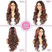 Highlight Lace Front Wig Human Hair 1Bpink Colored Lace Front Wigs Human Hair 13X4 Body Wave Ombre Pink Wig Skunk Stripe Human