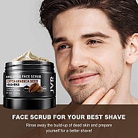 Face Scrub For Men Facial Scrub For Deep Exfoliating Cleansing Removing Blackheads Ingrown Hairs Preshave Soften Organic