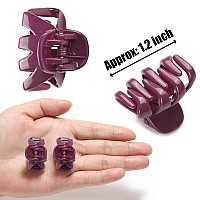 Cobahom 12 Pack Small 12 Inch Plastic Noslip Mini Hair Clips For Thin Hair Styling Women And Girls Glossy Purple