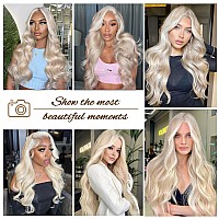 Sapphirewigs Highlight Brown Lace Front Wig Long Wavy Ombre Brown Blonde 13X4 Synthetic Wear And Go Lace Front Wigs For Women Da