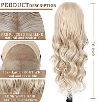 Sapphirewigs Highlight Brown Lace Front Wig Long Wavy Ombre Brown Blonde 13X4 Synthetic Wear And Go Lace Front Wigs For Women Da