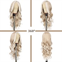 Sapphirewigs Highlight Brown Lace Front Wig Long Wavy Ombre Brown Blonde 13X4 Synthetic Wear And Go Lace Front Wigs For Women Da