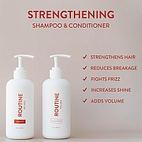 Routine Wellness Shampoo For Stronger Hair Color Safe Vegan Clinically Tested Unscented 14Oz