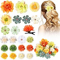 Bbto 21 Pieces Flower Hair Clip Rose Hair Clips Hair Barrettes For Women Flower Hair Accessories Boho Bride Claw Clip Hairpin Br