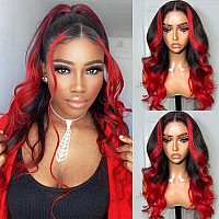 Goldfinch Ombre Red Human Hair Wigs 13X4 Hd Lace Front Wigs Body Wave 180 Density Glueless Wigs Human Hair Pre Plucked Hot Red