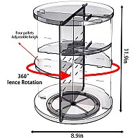 Cq Acrylic 360 Degree Rotating Makeup Organizer Countertop For Vanitadjustable Make Up Holder Heightgrey Plastic Spinning Skin