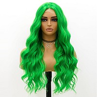 Evlynn Green Lace Front Wigs Loose Wavy Wigs For Fashion Women Heat Resistant Natural Wave Wigs Synthetic Hair Replacement Wigs