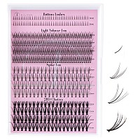 Allove Lash Clusters Kit Individual Lashes Multitype Mixed Diy Lash Extensions Kit With Bottom Lashes 7D Spike Fans 20D Clust