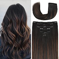 18 Inch Clipin Hair Extensions Remy Human Hair For Women Soft Handmade Real Human Hair Clip In Extensions Straight Thick 1