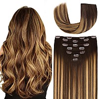 14 Inch Clipin Hair Extensions Remy Human Hair For Women Soft Handmade Real Human Hair Clip In Extensions Straight Thick 1