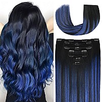 14 Inch Clipin Hair Extensions Remy Human Hair For Women Soft Handmade Real Human Hair Clip In Extensions Straight Thick 1