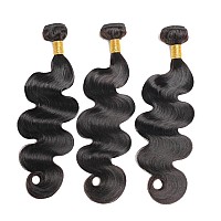 Hellosh Human Hair Bundles 28 30 32 Inch Body Wave Bundles Human Hair 100 Unprocessed Brazilian Virgin Hair 3 Bundles Human Hai