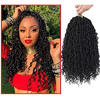 Goddess Locs Crochet Hair 14 Inch 8 Packs New Goddess Faux Locs Crochet Hair For Black Women River Locs Crochet Hair With Curl