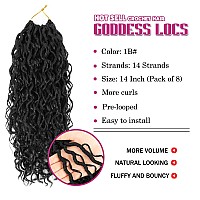 Goddess Locs Crochet Hair 14 Inch 8 Packs New Goddess Faux Locs Crochet Hair For Black Women River Locs Crochet Hair With Curl