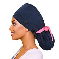 Purefitinsoles Scrub Caps For Women Surgical Nurse Hat With Button Bouffant Ponytail Holder Hair Nets Single Or Satinlined