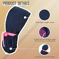 Purefitinsoles Scrub Caps For Women Surgical Nurse Hat With Button Bouffant Ponytail Holder Hair Nets Single Or Satinlined