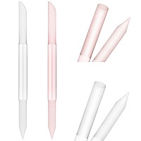 Sibba Glass Cuticle Pusher Cuticle Remover Tool Double Sided Cuticle Trimmer Manicure Stick Professional Precision Filing Abrasi