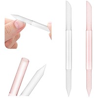 Sibba Glass Cuticle Pusher Cuticle Remover Tool Double Sided Cuticle Trimmer Manicure Stick Professional Precision Filing Abrasi