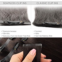 Wennalife Seamless Clip In Hair Extensions Human Hair 24 Inch 160G 7Pcs Dark Brown Hair Extensions Clip In Human Hair Invisible