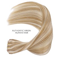 Wennalife Seamless Clip In Hair Extensions Human Hair 24 Inch 160G 7Pcs Dirty Blonde Highlighted Bleach Blonde Hair Extensions