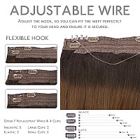 Wennalife Wire Hair Extensions Increase 50 Lifespan Real Human Hair 22 Inch 120G Dark Brown To Chestnut Brown And Dirty Blond