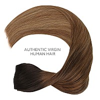 Wennalife Wire Hair Extensions Increase 50 Lifespan Real Human Hair 22 Inch 120G Dark Brown To Chestnut Brown And Dirty Blond