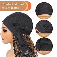 Alicoco Headband Wig Curly Headband Wigs For Women 180 Density Water Wave Glueless Wig Synthetic Half Wig With Headbands Attach