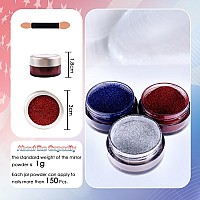 Laza 3 Colors Chrome Nail Powder Mirror Effect Metallic Dust Holographic Glitter Glazed Manicure Decoration Reflective Pigment F