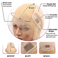 Siyusi 613 Lace Front Wig Human Hair Blonde Wig Human Hair 28Inch 180 Density 13X4 Lace Front Wigs Human Hair Deep Wave 613 Hd