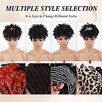 Afro Kinky Headband Wig Black Curly Headband Wig With Bangs For Black Women Synthetic Afro Curly Hair Wig With Headband Attached