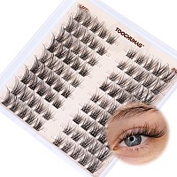 Toochunag Lash Clusters Natural Cluster Eyelash Extensions Wispy Eyelash Clusters Leftright C Curl Individual Lashes 615Mm Diy