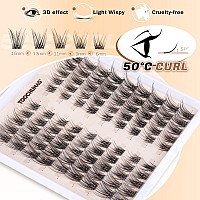 Toochunag Lash Clusters Natural Cluster Eyelash Extensions Wispy Eyelash Clusters Leftright C Curl Individual Lashes 615Mm Diy