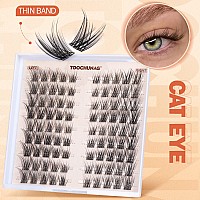 Toochunag Lash Clusters Natural Cluster Eyelash Extensions Wispy Eyelash Clusters Leftright C Curl Individual Lashes 615Mm Diy