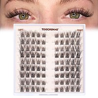 Toochunag Lash Clusters Natural Cluster Eyelash Extensions Wispy Eyelash Clusters Leftright C Curl Individual Lashes 615Mm Diy