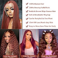 Msdanna 28 Inch Frontal Wigs Human Hair Straight Reddish Brown Lace Front Wigs Human Hair 200 Density 13X4 Lace Front Wigs Huma