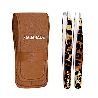 2 Pack Leopard Print Tweezers Professional Stainless Steel Tweezers For Men And Women Precision Eyebrow Tweezers For Ingrown H