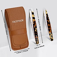 2 Pack Leopard Print Tweezers Professional Stainless Steel Tweezers For Men And Women Precision Eyebrow Tweezers For Ingrown H