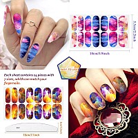 Jerclity 12 Sheets Aurora Gradient Color Nail Wraps Nail Polish Strips Selfadhesive Graffiti Cloud Iridescent Nail Stickers Ful