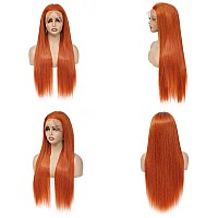 Arietis 350 Ginger Orange Colored Wigs 13X4 Hd Transparent Lace Front Wigs Human Hair 250 Density Straight Frontal Wigs Glueles