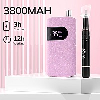 Belle Nail Drill Professional 35000Rpm Cordless Electric Nail Drill Machine Sparkly Nail Drill Kit For Acrylic Gel Nails With