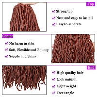 Zrq Copper Red 24 Inch 7Packs New Faux Locs Hair Prelooped 126Strands Curly Wavy Synthetic Ginger Goddess Soft Locs Crochet Hai