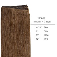 Wennalife Sew In Hair Extensions Real Human Hair 14 Inch 80G Light Auburn Brown Machine Weft Hair Extensions Human Hair Hand Ti