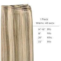 Wennalife Sew In Hair Extensions Real Human Hair 20 Inch 100G Ash Brown Highlighted Golden Blonde Machine Weft Hair Extensions